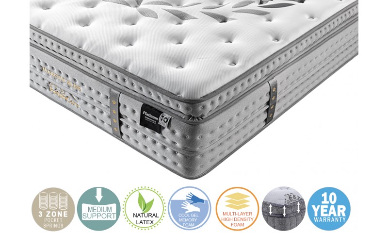 MAJESTIC BLISS QUEEN MATTRESS WITH PILLOW TOP